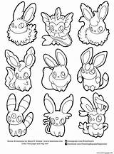 Pokemon Eevee Coloring Pages Evolutions Print Cute Choose Board Sylveon sketch template