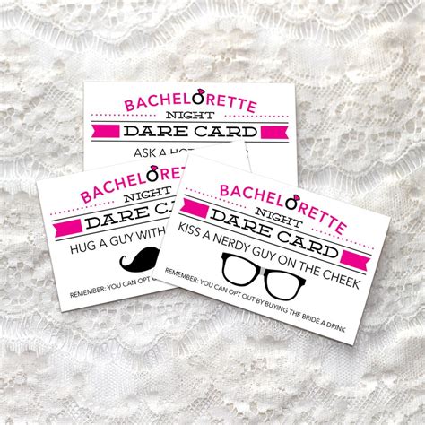 Bachelorette Dare Cards Bachelorette Party Game Diy