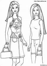Coloring Pages Barbie Model Doll Para Fashion sketch template