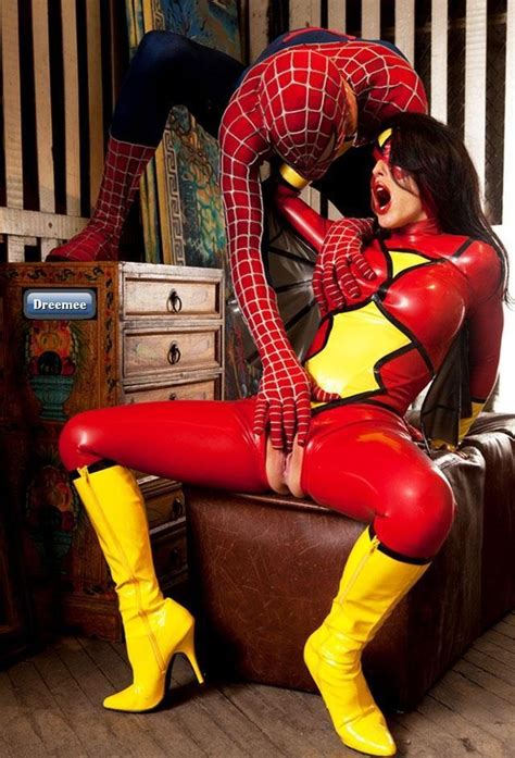 jenna presley spider woman a spiderman fingering boob grab hot sexy omg crotchless uniforms