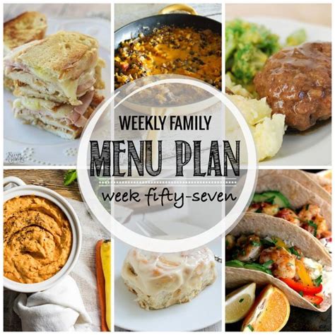 weekly family meal plan  diary   recipe collector family meal