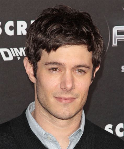 adam brody short straight casual hairstyle with side swept bangs dark