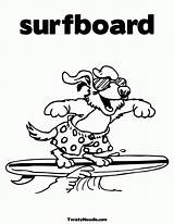 Coloring Surfboard Dog Popular Coloringhome sketch template