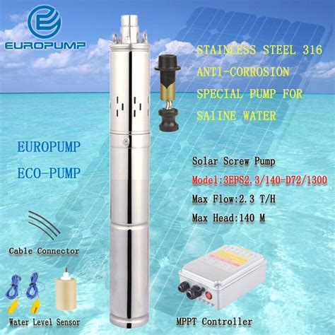 europump solar submersible pump hp ss  sea watersalt lakesalt wellalkaline water