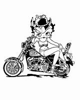 Betty Boop Motobike sketch template