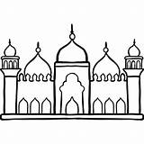 Mosque Drawing Masjid Outline Badshahi Sketch Getdrawings Coloring Template Related sketch template