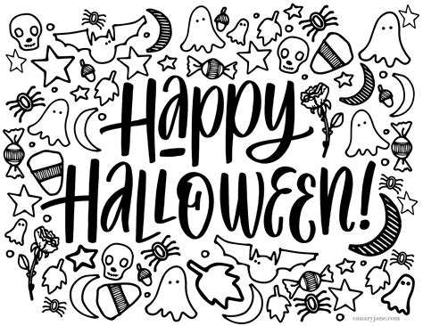 printable halloween prints coloring pages canary jane