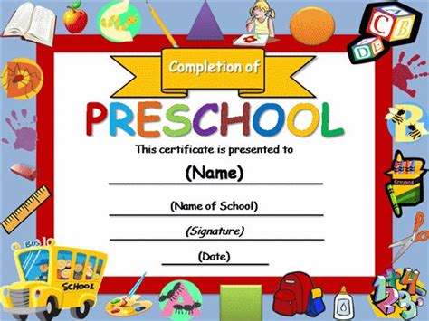 certificate templates templates certificates preschool