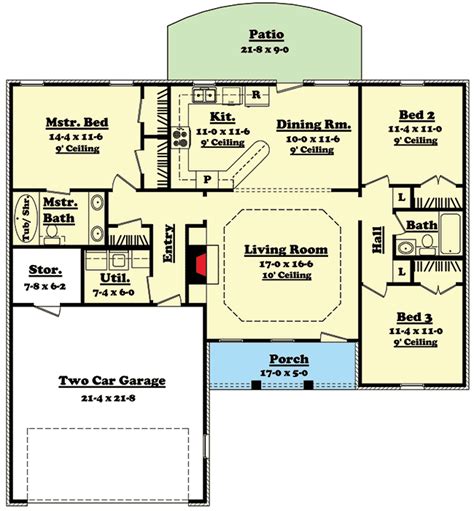 split bedroom ranch home plan hz st floor master suite cad  metric