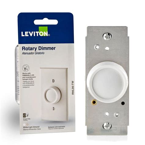 leviton trimatron  watt single pole universal rotary dimmer whitelight almond  rnl tw