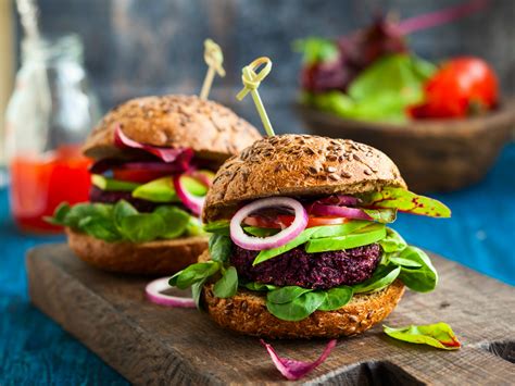 vegan black bean burger with beets and quinoa and gluten free