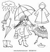 Rainy Coloring sketch template