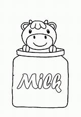 Coloring Milk Carton Pages Bottle Cow Library Clipart Cartoon Food Popular sketch template