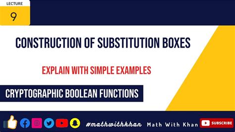 construction of s boxes substitution boxes s box modern block