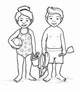 Coloring Body Parts Pages Kids Human Child Suit Girl Outline Bathing Swimsuit Drawing Anime Preschool Boy Swimming Bikini Female Preschoolers sketch template