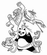 Panda Fu Kung Coloring Color Pages Kids Print Children Characters sketch template