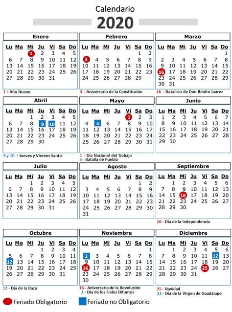 ciudadanos calendario de dias feriados mexico