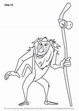 Rafiki Drawing Lion King Draw Step Tutorials Drawingtutorials101 Cartoon sketch template