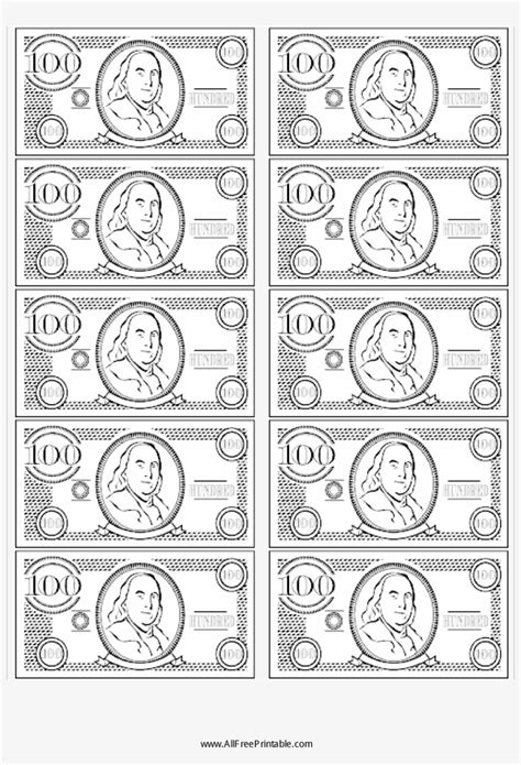 fake money printable black  white printable templates