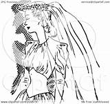 Veil Bride Retro Dress Brides Royalty Clipart Illustration Rf Coloring Pages Bestvector Template sketch template