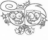 Coloring Wanda Cosmo Fairly Odd Parents Stuck Each Other Back Print Easy Button Using Grab Well Size sketch template