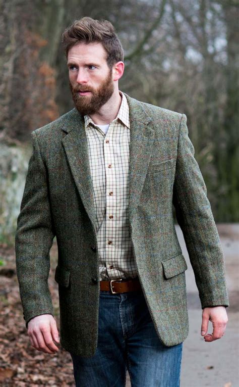 herringbone harris tweed jacket by scotweb