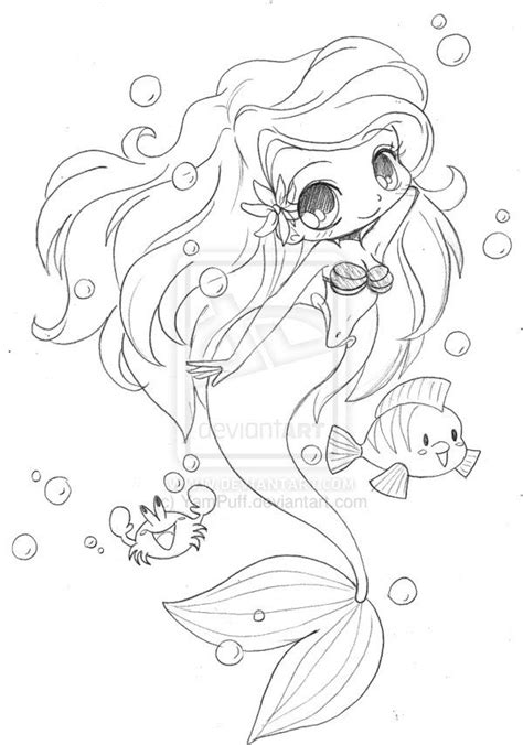 mermaid chibi  yampuff  deviantart mermaid coloring pages