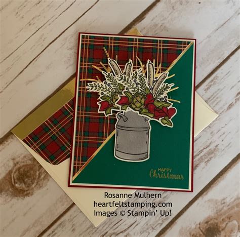 stampin  country home wrapped  plaid christmas card ideas rosanne