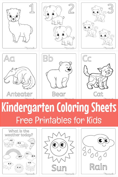 printable coloring sheets  kindergartners