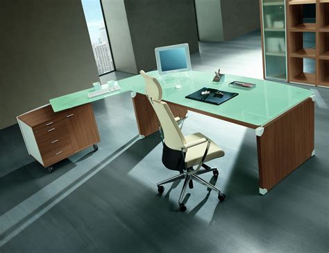nexa glass glass executive desk with return tag office