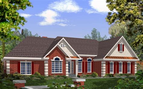 dramatic brick  stucco ranch ga architectural