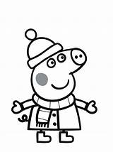 Peppa Pig Coloring Pages Winter Clothes Wearing George Christmas Colouring Coloring4free Pintar Print Printable Book Coloringsky Spiderman Drawing Chloe Daddy sketch template