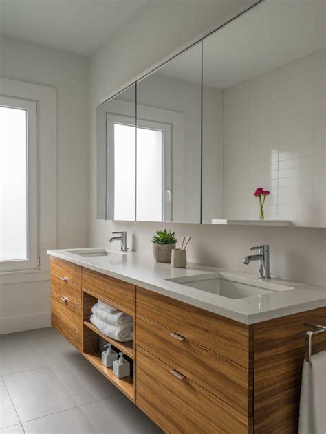 modern master bathroom  double vanity hgtv