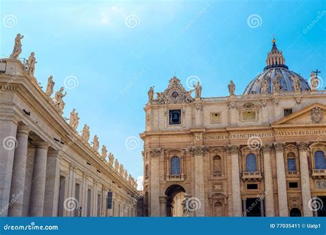 de basiliek van heilige peter  rome redactionele foto image  kolom geschiedenis