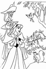 Coloring Pages Disney Aurora Princess Sleeping Beauty Para Colorir Desenho Kids Bird Adult Fairy sketch template