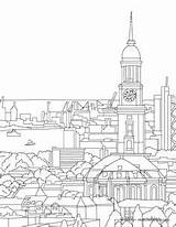 Coloring Germany Pages Hamburg Orleans St Michaelis Skyline Protestant Church Drawing Adult Famous Places Sketch Ausmalbilder Besuchen Getdrawings Popular Hellokids sketch template