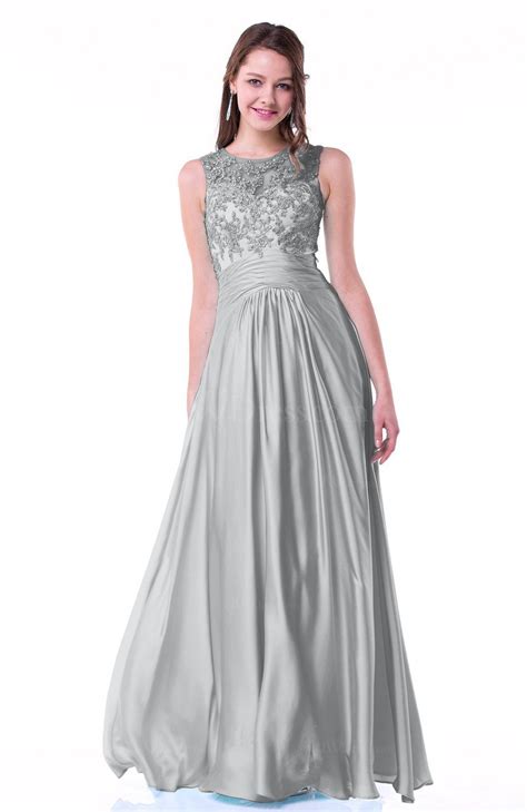 platinum romantic a line zipper floor length sash plus