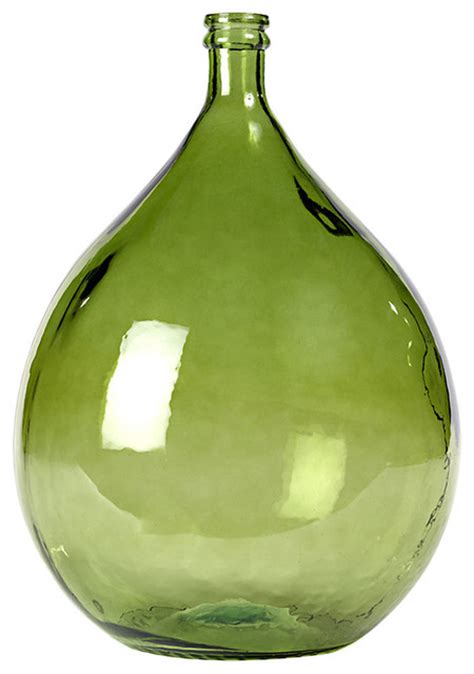 Large Olive Bottle Green Transitional Vases By