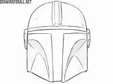 Mandalorian Helmet Drawingforall Fett Boba Hatching Reference sketch template