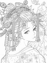 Coloring Anime Pages Fairy Coloriage Adults Book Chinese Books Adult Etsy Manga Sheets Girl Masquerade Printable Colorier Lineart Belle Drawing sketch template