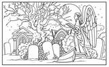 Cemetery Tombs Graves sketch template