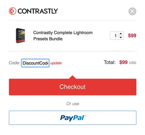 apply  promo  discount code contrastly