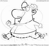 Cartoon Clipart Chubby Determined Track Running Illustration Man Suit Toonaday Royalty Lineart Outline Vector Ron 2021 sketch template