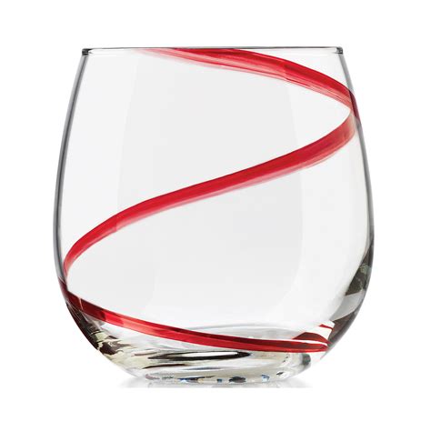 Upc 031009543984 Libbey Red Swirl Set Of 4 Stemless Wine