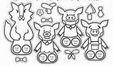 Cerditos Marionetas Pigs sketch template
