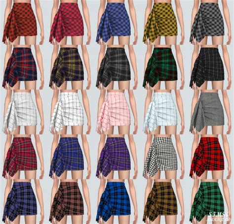 sims marigold tied wrap skirt check version sims