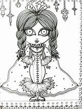 Coloring Pages Gothic Vampire Book Adult Halloween Colouring Printable Goth Mandala Coloriage Adults Fantasy Mermaid Etsy Fantasie Para Zentangle Girl sketch template