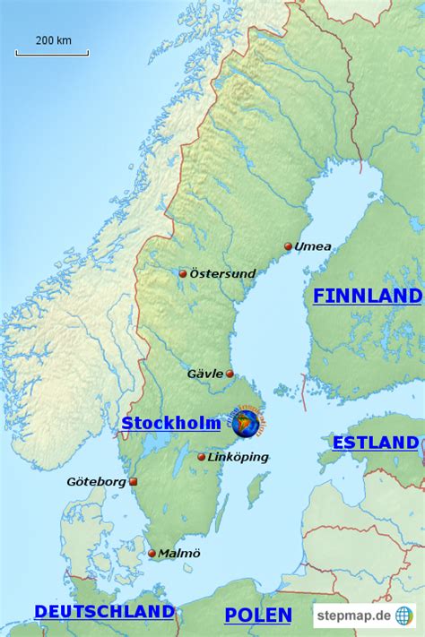 stepmap schweden landkarte fuer schweden