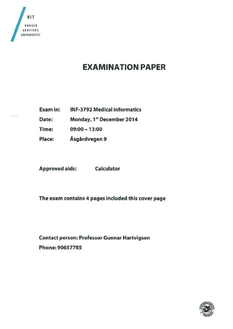 examination paper printable