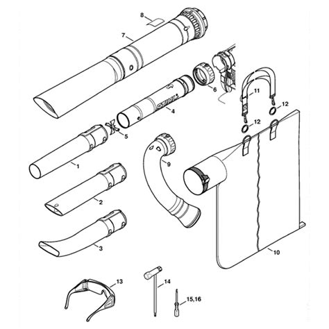 stihl bg    blower bgc  parts diagram nozzle